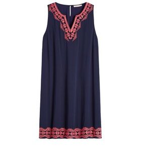 Blue embroidered dress